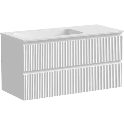 Тумба с раковиной Sancos Snob R 100 см SNR100LW левая, bianco