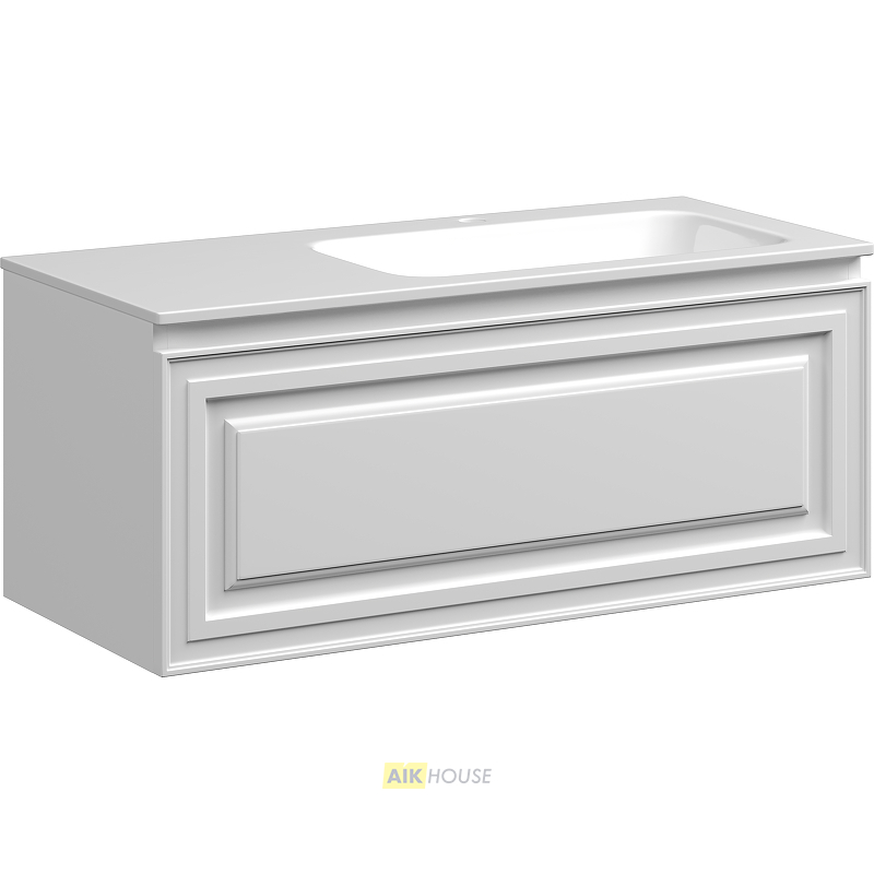 Тумба с раковиной Sancos Very VR100RW для чаши справа Bianco