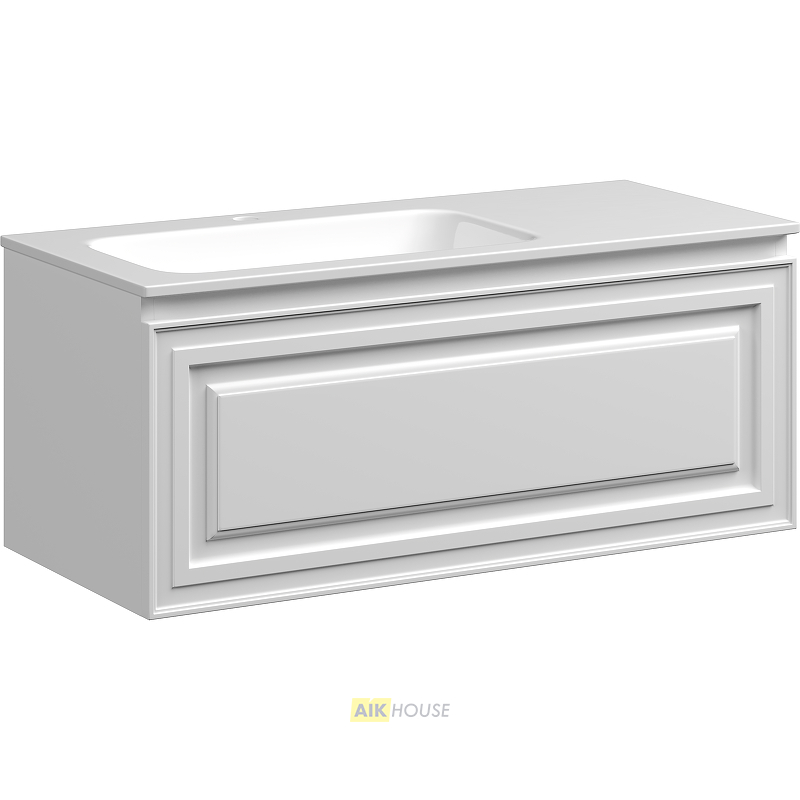 Тумба с раковиной Sancos Very VR100LW для чаши слева Bianco