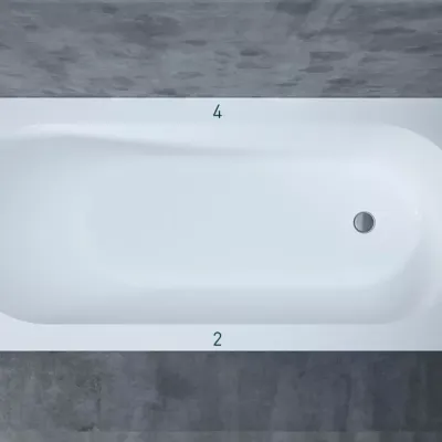 Ванна Salini Ornella 180 x 80 х 61 см, из искусственного камня S-Sense, белый матовый, 102312M