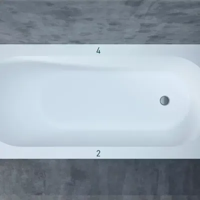 Ванна Salini Ornella Kit 180 x 80 х 60 см, из искусственного камня S-Sense, белый глянцевый, 102412G