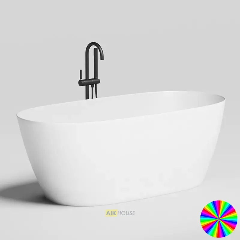 Ванна Salini Sofia Light 165 х 75 см, из искусственного камня S-Sense, белый глянцевый, 103611G
