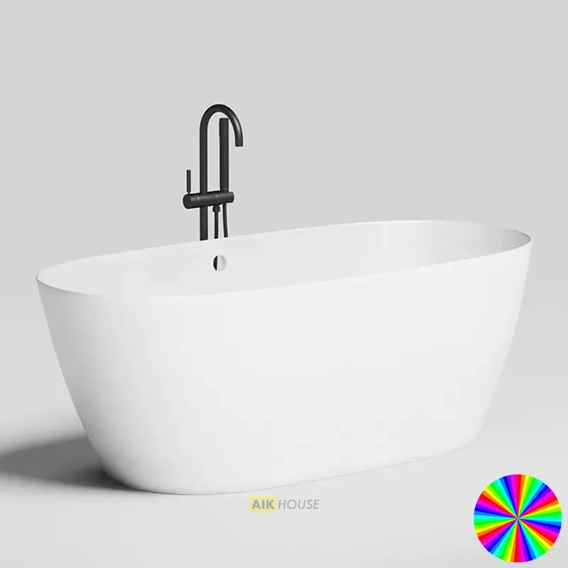 Ванна Salini Sofia Light 165 х 75 см, из искусственного камня S-Sense, белый глянцевый, внешний перелив, 103711G