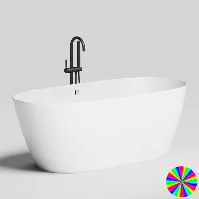 Ванна Salini Sofia Light 165 х 75 см, из искусственного камня S-Sense, белый глянцевый, внешний перелив, 103711G