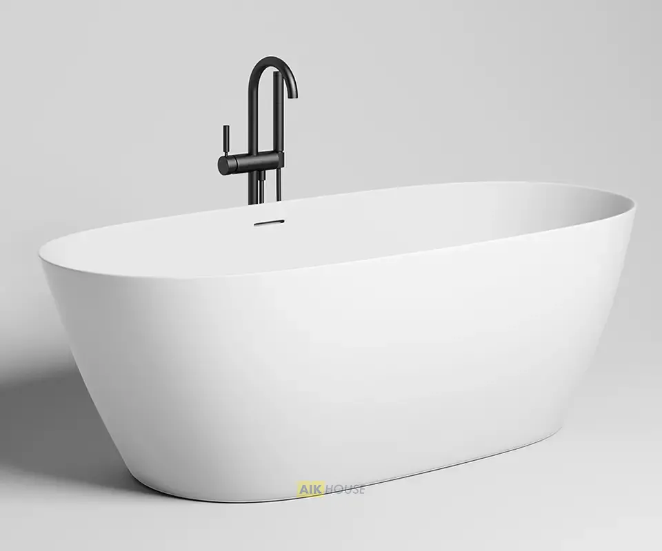 Ванна Salini Sofia 165 х 75 х 60 см, из искусственного камня S-Sense, белый глянцевый, 102511G