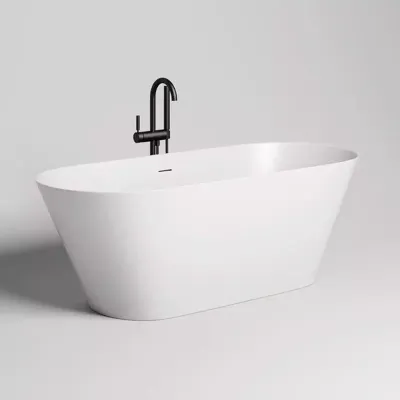 Ванна Salini Mona 180 x 80 х 59 см, из искусственного камня S-Stone, белый матовый, 102921M