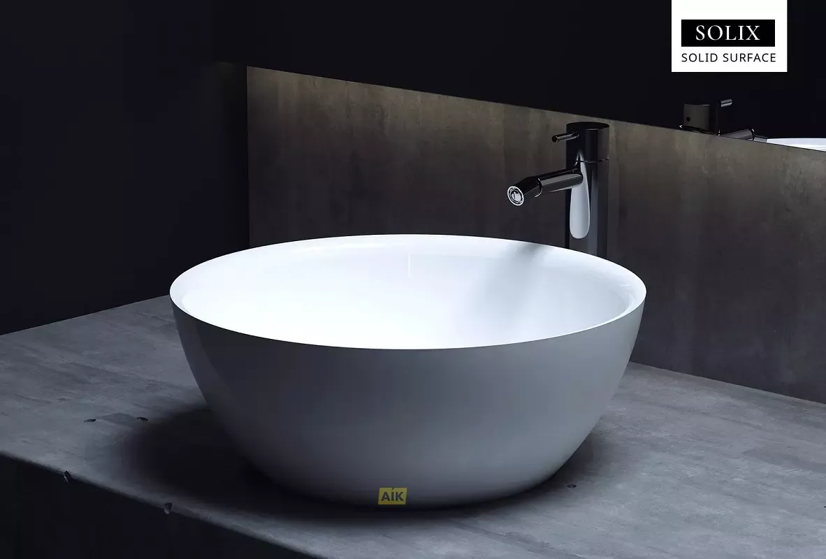 Раковина накладная Salini Gloria 310 1102210M, 42,5 x 42,5 см, из материала Solix, глянцевая или матовая белая