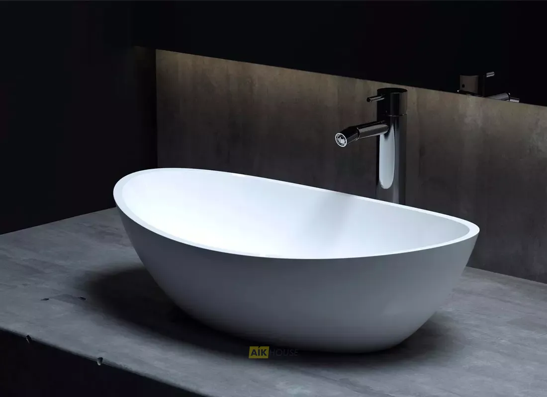 Раковина накладная Salini Noemi 1101203SM, 56 x 34 см, из материала Solix, матовая белая