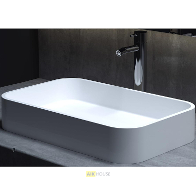 Раковина накладная Salini Callista 01 1101204SM, 54,5 x 34,5 см, из материала Solix, глянцевая или матовая белая
