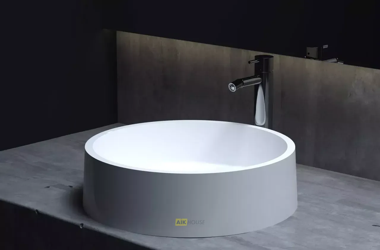 Раковина накладная Salini Gloria 01 1102201G/M, 44 x 44 см, из материала Solix, глянцевая или матовая белая