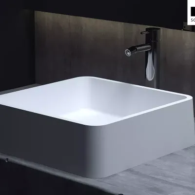 Раковина накладная Salini Gloria 02 1102202G/M, 41,5 x 41,5 см, из материала Solix, глянцевая или матовая белая