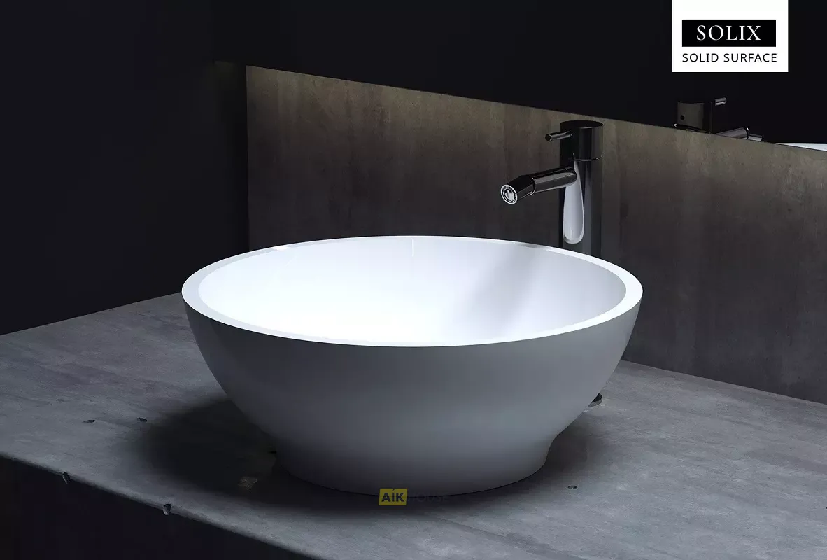 Раковина накладная Salini Gloria 03 1102203G/M, 41,5 x 41,5 см, из материала Solix, глянцевая или матовая белая