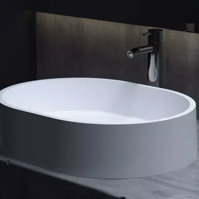 Раковина накладная Salini Gloria 311 1102211G/M, 56 x 44 см, из материала Solix, глянцевая или матовая белая