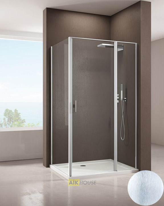 Душевой уголок Allen Brau Priority 100x80 серебро браш 3.31005.BA + 3.31014.BA