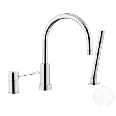 Смеситель для ванны с душем Remer Minimal N072BO, белый матовый
