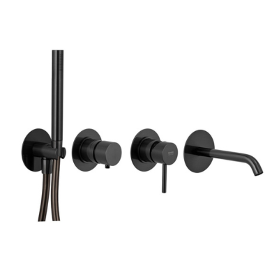 Смеситель для ванны с душем Remer X Style X96S03ROXXCFP, черный брашированный хром