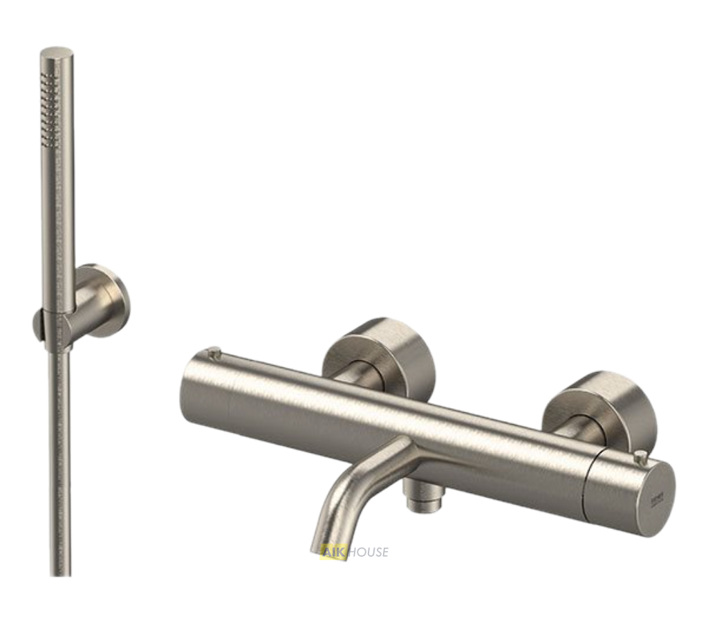 Смеситель термостатический Remer X Style INOX SSXT02 для ванны с душем, нержавеющая сталь