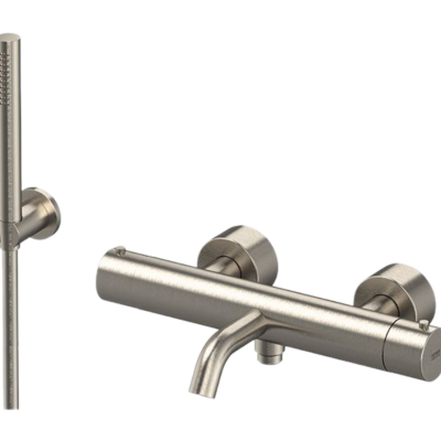 Смеситель термостатический Remer X Style INOX SSXT02 для ванны с душем, нержавеющая сталь