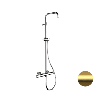 Душевая система термостатическая Remer Elegance EQ32ASSDBG, золото брашированное