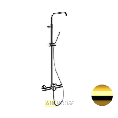 Душевая система термостатическая с изливом Remer Elegance EQ34A7MMSSOFDO, золото глянцевое