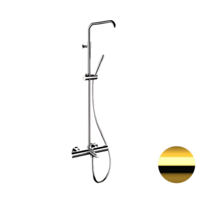 Душевая система термостатическая с изливом Remer Elegance EQ34A7MMSSOFDO, золото глянцевое