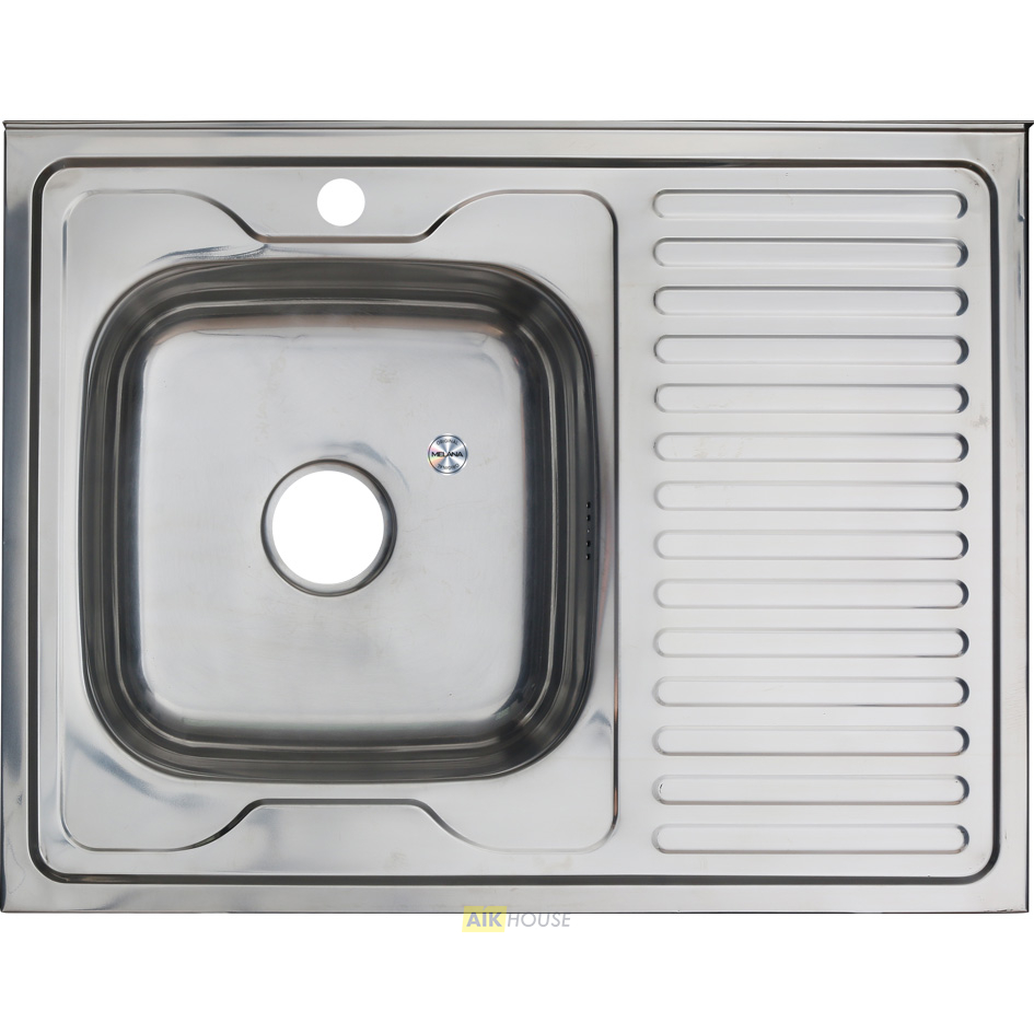 Мойка 8060 L MELANA 0,8/180 накладная прямоугольная с сифоном (007  t L *10)