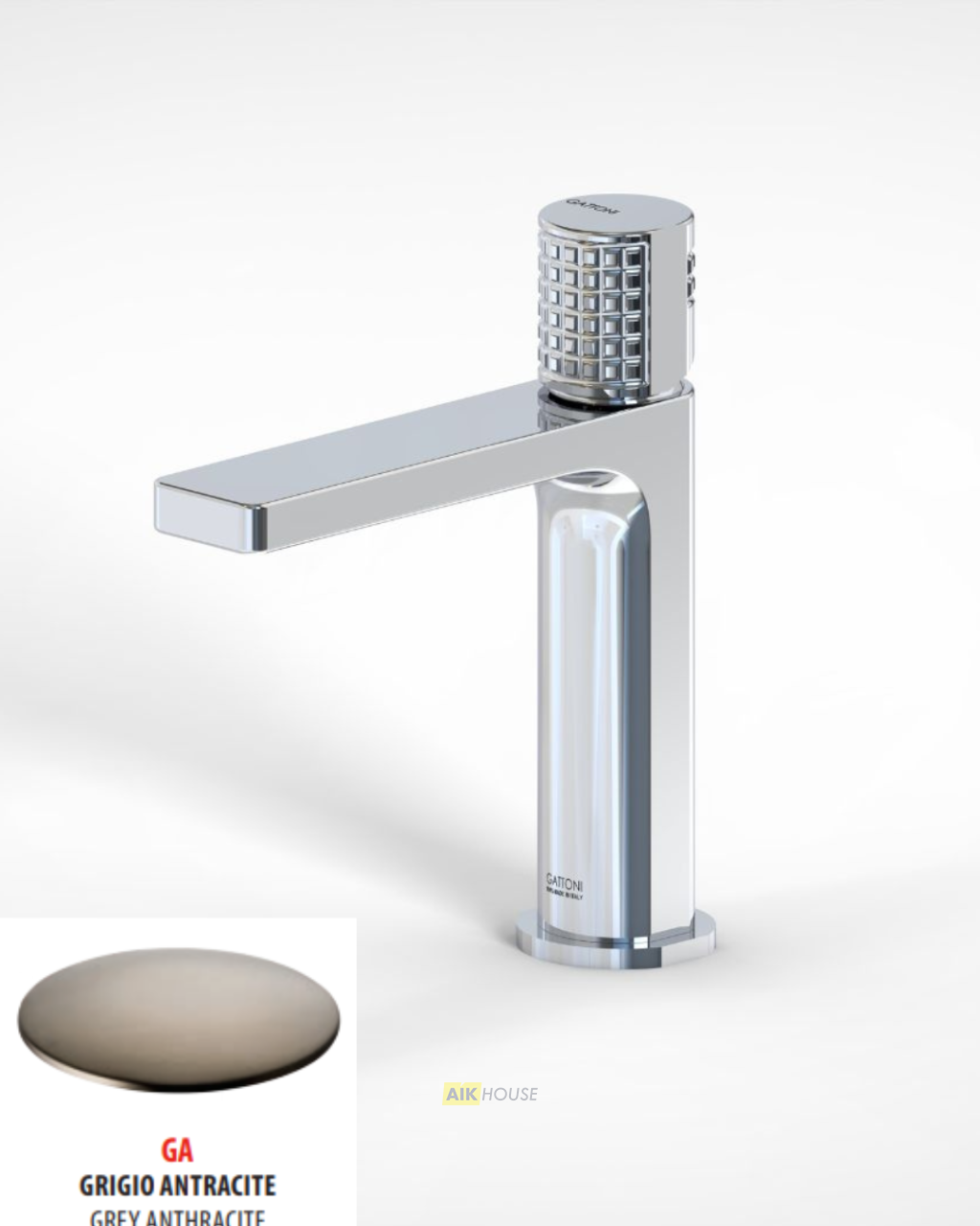 Смеситель для раковины GATTONI T_K 8240/8OGA, серый антрацит