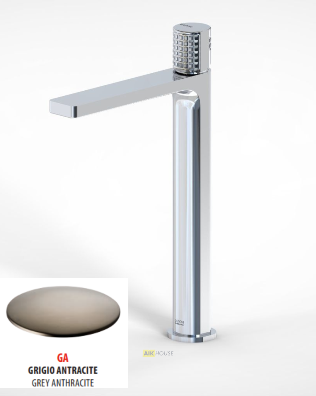 Смеситель для раковины GATTONI T_K 8246/8OGA, серый антрацит