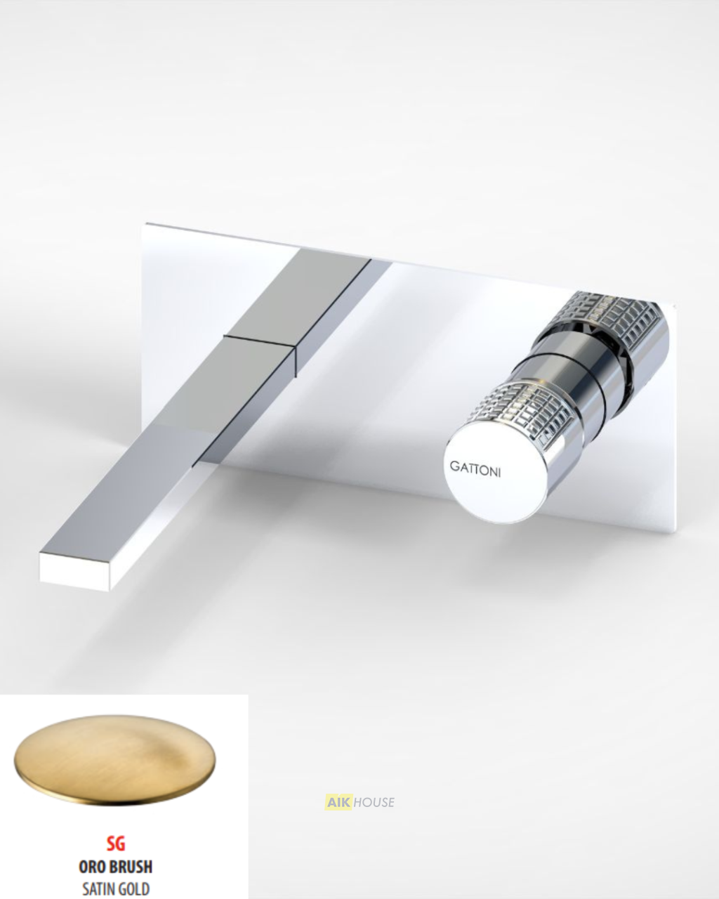 Смеситель для раковины встраиваемый GATTONI T_K 8235/8OSG, золото