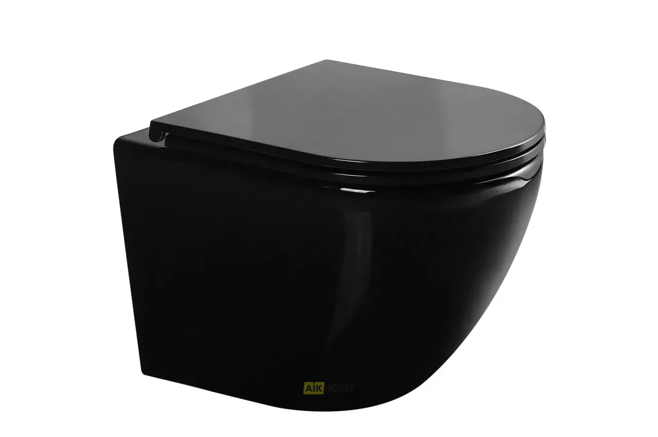 Унитаз подвесной Gid Tr2122BL 62237Y черная глянцевая 51x36x36