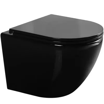 Унитаз подвесной Gid Tr2122BL 62237Y черная глянцевая 51x36x36