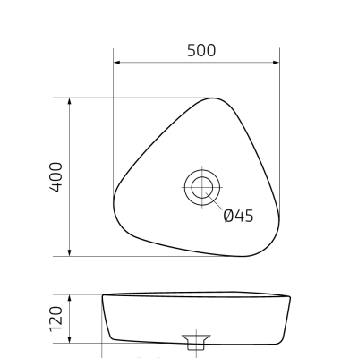 Раковина Gid N9386 51139 накладная белая 50x40x12