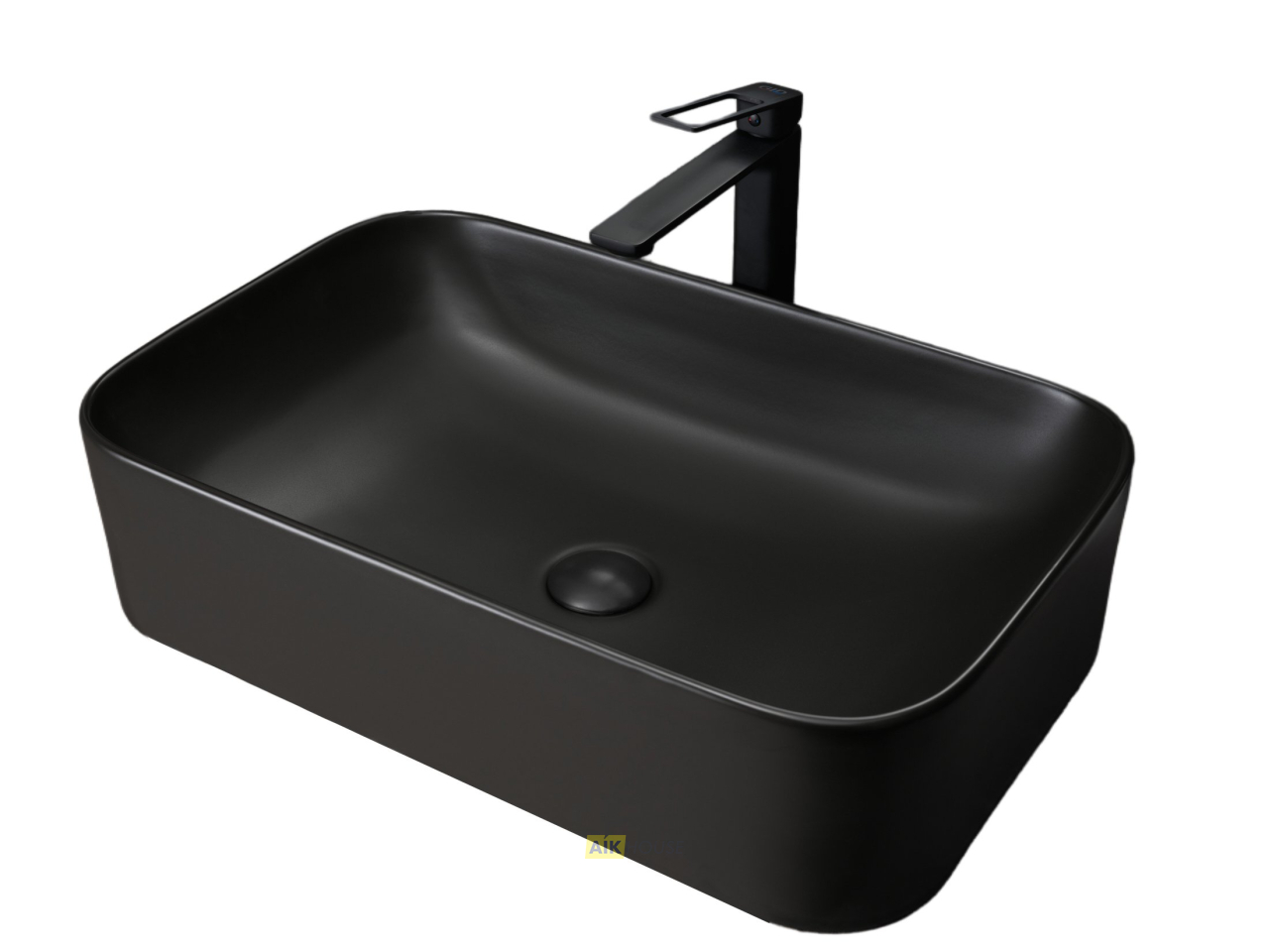 Раковина Gid Bm9599 53366 накладная черная матовая 61x38x15