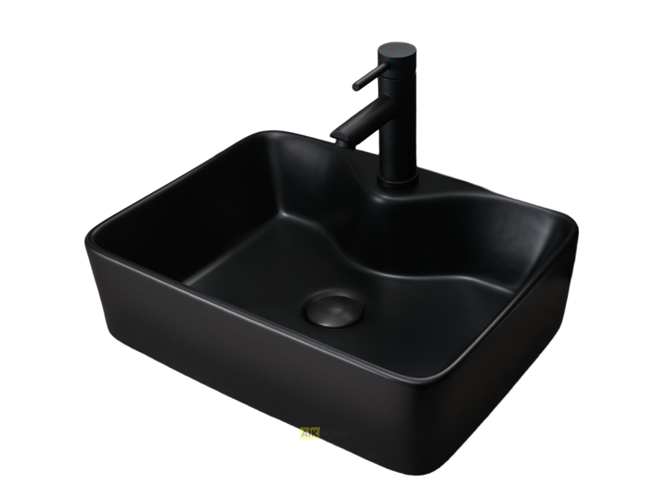 Раковина Gid Bm9091 53373 накладная черная матовая 48x37x13