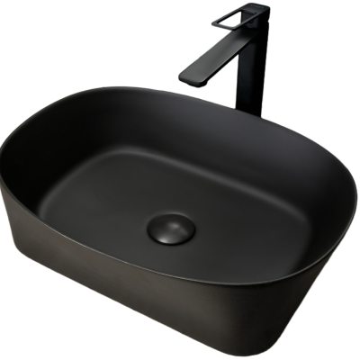 Раковина Gid N9028bg 53380 накладная черная графит 53x36x14