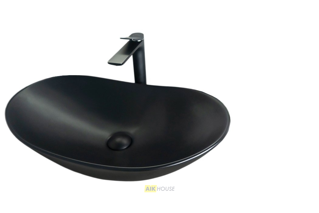 Раковина Gid Bm9811 53337 накладная черная матовая 61x37x15