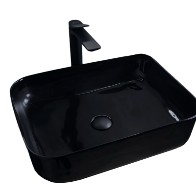 Раковина Gid BL1304 53351 накладная черная глянцевая 50x39x13