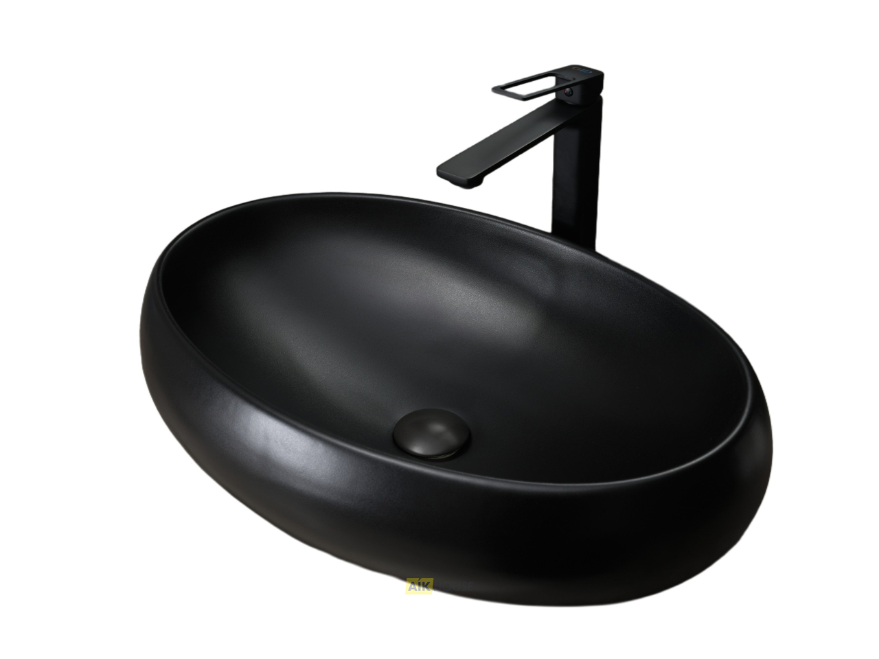 Раковина Gid Bm9030a 53371 накладная черная матовая 60x41x15