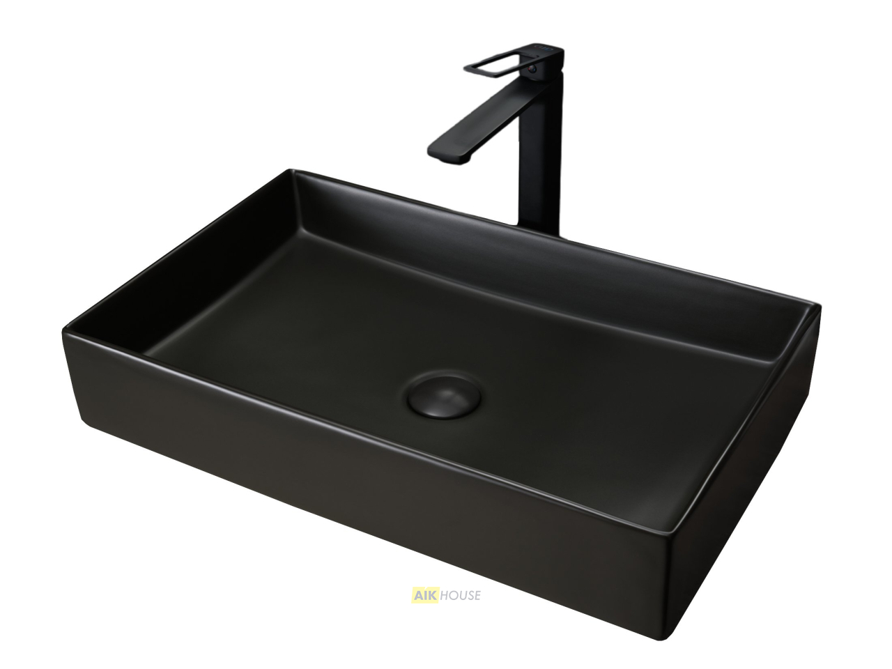 Раковина Gid Bm9496 53363 накладная черная матовая 60.5x37x11