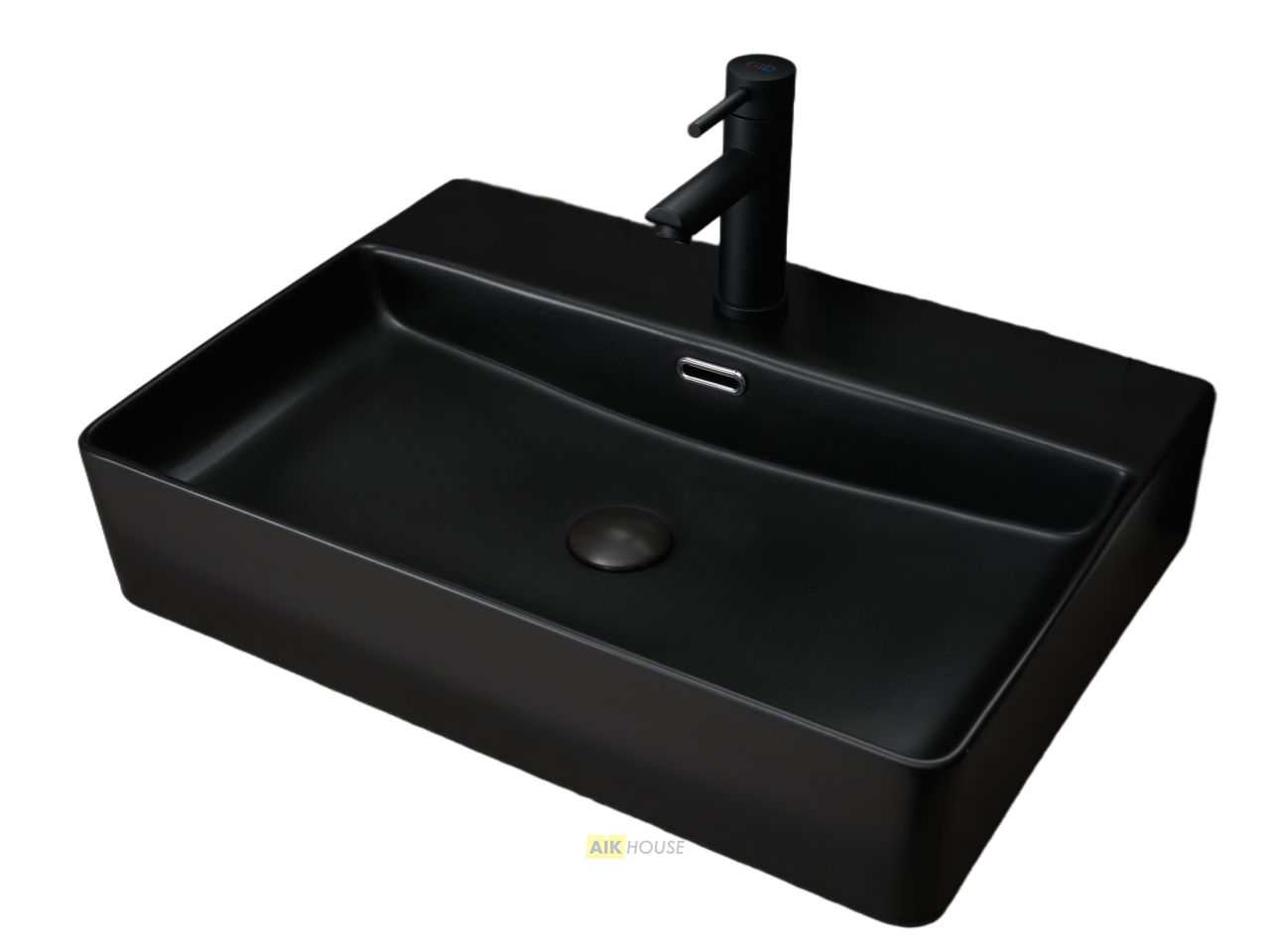 Раковина Gid Bm9256 53375 накладная черная матовая 60x42x14