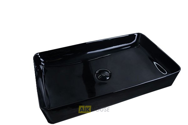 Раковина Gid BL9396 53346 накладная черная глянцевая 60x34x11