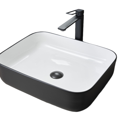 Раковина Gid Nc366 52205 накладная белая / черная 50x39x13