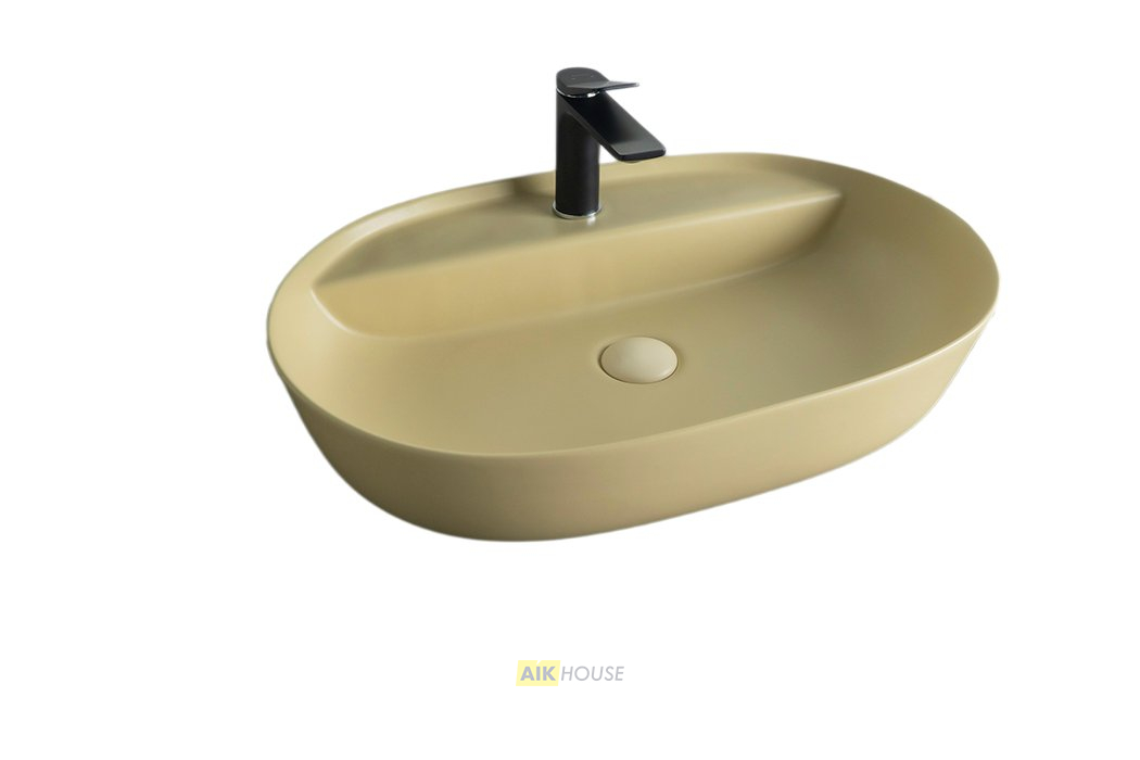 Раковина Gid Sr1346 53343 накладная светло-коричневая матовая 61x41x14