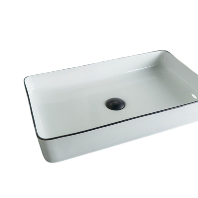 Раковина Gid Nc9399 52225 накладная белая / черная 60x34x11