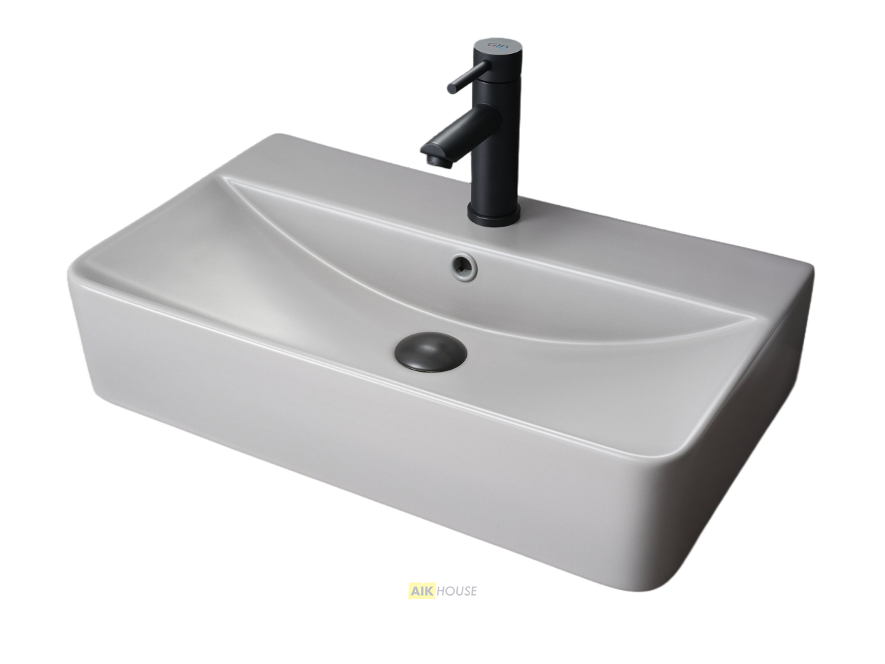 Раковина Gid Gm1344 52236 накладная серая матовая 61x35.5x14