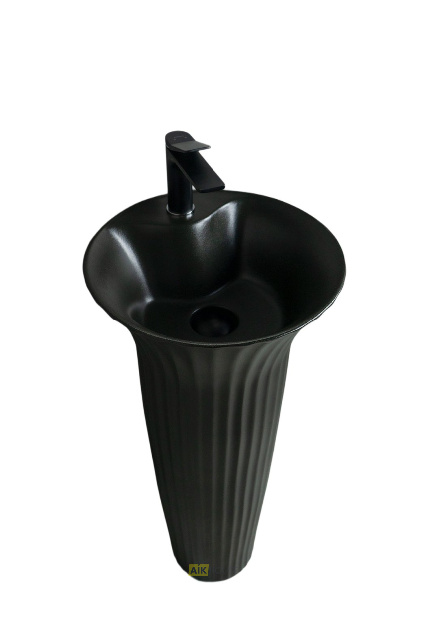Раковина Gid Nb132bg 81114 накладная под черная  графит 41x41x84
