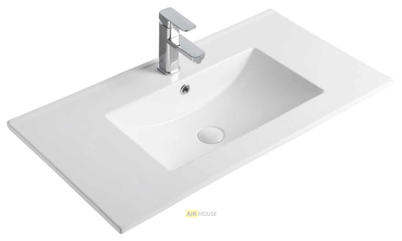 Раковина Gid 9090e 71105 встраиваемая сверху белая 91x46.5x17