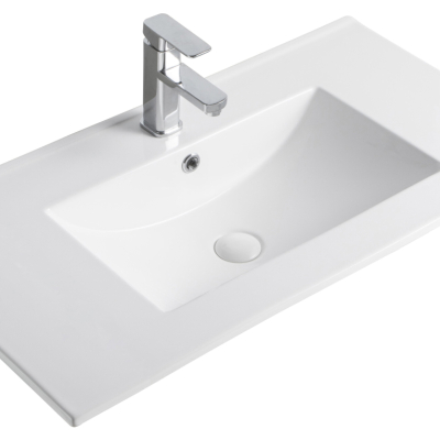 Раковина Gid 9090e 71105 встраиваемая сверху белая 91x46.5x17