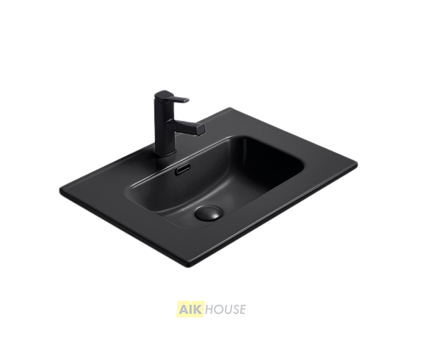 Раковина Gid Bm9060s 72208 встраиваемая сверху черная матовая 61x46.5x17