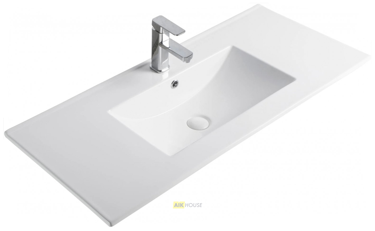 Раковина Gid 9010e 71106 встраиваемая сверху белая 101.5x46.5x17
